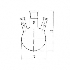 колба круглодонная с 3-мя горловинами под углом КГУ-3-1-4000-45-29-29, термостойкое стекло